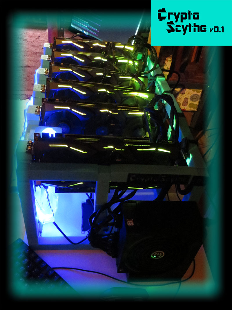 CryptoScythe 6GPU prototype mining rig