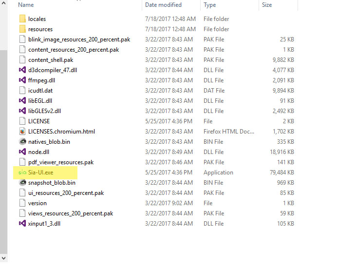 sia ui downloaded and extracted