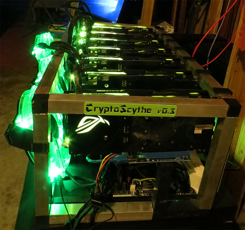 CryptoScythe v0.3 seven GPU Nvidia mining rig