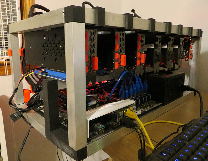 CryptoScythe v0.2 seven-GPU AMD mining rig