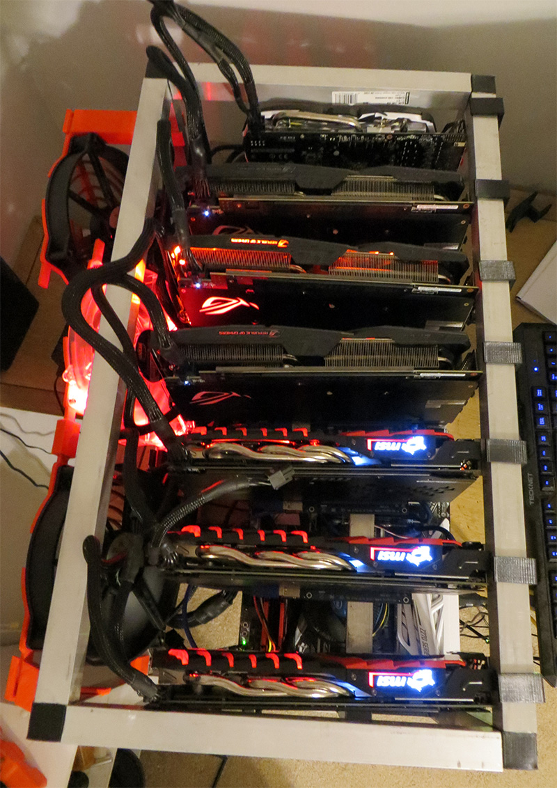 CryptoScythe v0.2 7-GPU AMD mining rig